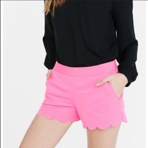 Express Hot Pink Grosgrain Scallop Hem Shorts 12